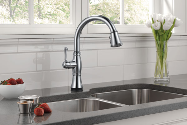 The Delta Cassidy is a touch-activated kitchen faucet