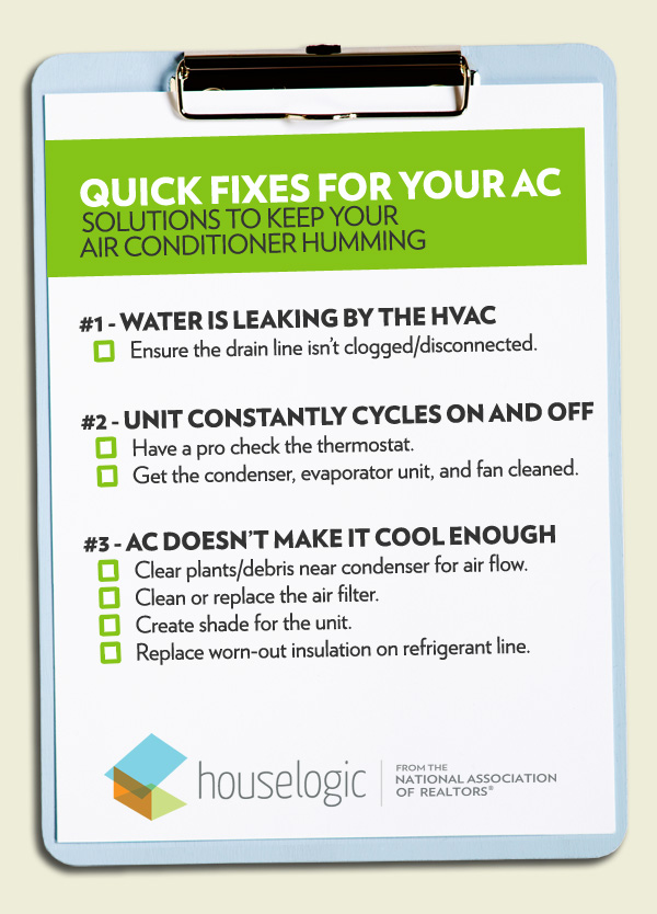 Quick fixes for your AC checklist on HouseLogic