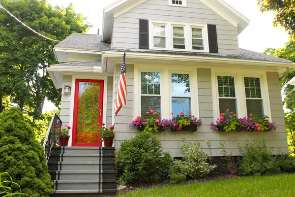 Painted front steps add curb appeal to a home