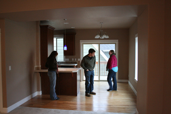 People touring an open house