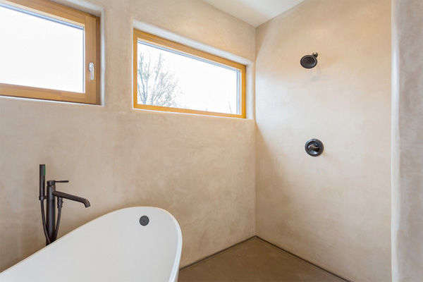 Bathroom with tadelakt plaster