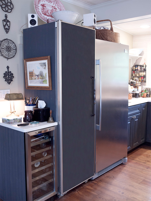 Chef Plummer's large refrigerator is great for storing soup stocks