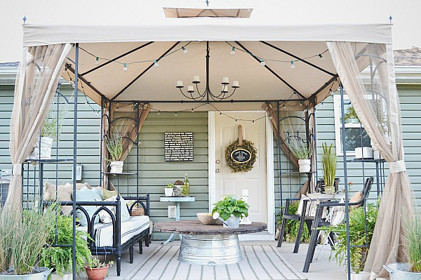 Canopy over a home deck