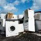 household appliances in a junkyard