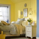 attic-bedroom-valspar Attic bedroom in yellow and blue