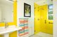 Yellow bathroom with walk-in shower
