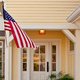 Porch lights with American flag