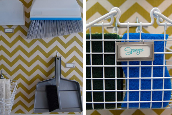 A now-organized and attractive laundry room pegboard