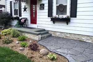 Flagstone path at a house