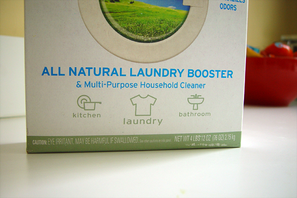 Box of cleaning product with the term natural