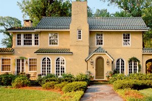 A freshly-painted home exterior