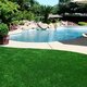 Synthetic lawn around a back yard pool | Fake grass