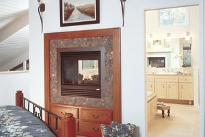 Fireplace in a bedroom