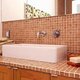 Glass tile is an eco-friendly choice for bathroom remodels