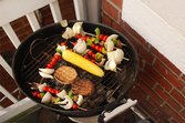 Grilling out on a balcony