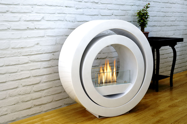 Mod, white bioethanol fireplace 