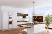Bell shaped range hood in home kitchen