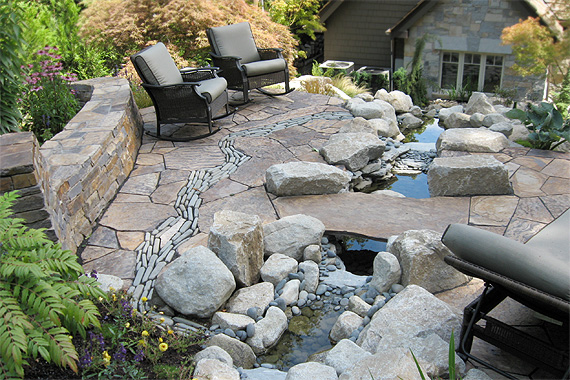 Back Yard Stone Patio Design Ideas